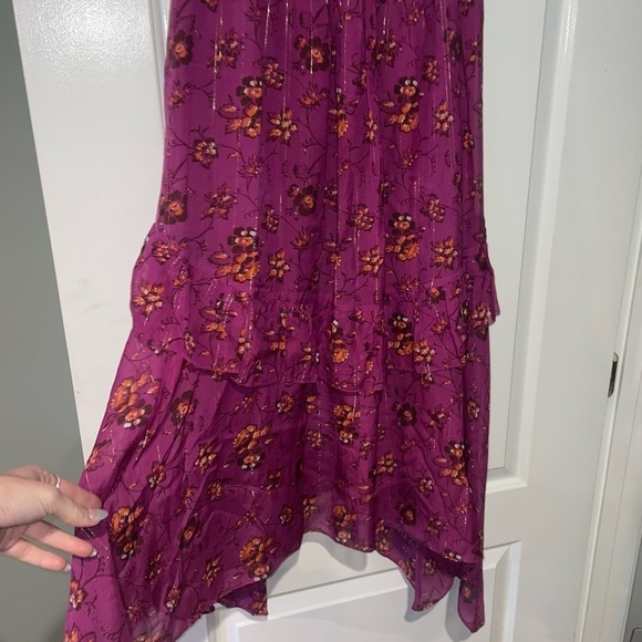 ULLA JOHNSON Torri Magenta Silk Skirt Size 0 - Picture 8 of 9